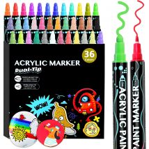 12-36 colori pennarelli per vernice acrilica pennarelli a doppia punta pittura artistica penna a punti pennarello da colorare portatile disegno regalo per studenti