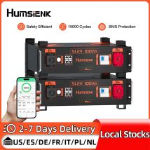 Humsienk LiFePO4 Portabatteria Bluetooth 48V 100AH con 100A BMS portatile per furgoni, camper, carrello da golf, auto da turismo, energia solare