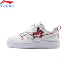 Li-ning zapatos informales de estilo de vida para niños y niñas, forro cómodo con cojín, zapatos deportivos de nube, zapatillas de ocio reflectantes YKCU028