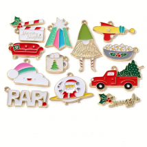 10 stücke Neue Weihnachten Mode Emaille Charms Cartoon Nette Mode Anhänger Für Die Herstellung Von DIY Erkenntnisse Handgemachten Schmuck Zubehör