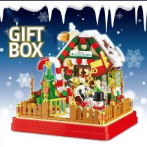 654PCS Christmas House Building Blocks confezione regalo Set Creative City Streetview Assembly Model Bricks Kids giocattoli fai da te regalo di festa