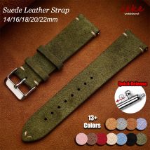 Premium Genuine Leather Watch Band Quick Release 14mm/16mm/18mm/20mm/22mm Suede Watch Straps for Samsung for Seik for Oris Watch
