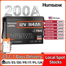 Akumulator Humsienk Bluetooth LiFePO4 12V 314AH z BMS 200A, ogniwa A+, 15000 cykli, monitorowanie w czasie rzeczywistym, do użytku zewnętrznego/domowego