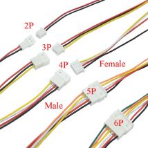 10 paia Micro JST XH 2.54 2P 3P 4P 5P 6PIN Maschio Femmina Connettore Passo 2.54mm Con Cavo Cavo di Ricarica Della Batteria