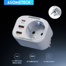 33 W GaN Ladegerät PPS PD 30 W QC3.0 Multi USB C Ladegerät Steckdose mit 4000 W AC Steckdosen Super Schnelle Aufladung für iPhone 15 Samsung
