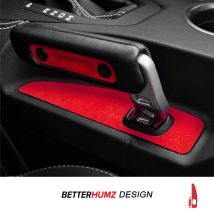 Für Ford Mustang GT 2024- Hergestellt aus Alcantara/Kohlefaser Leder Handbremse Panel Trim Aufkleber Auto Innen Tuning Zubehör
