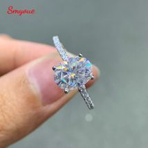 Smyoue Taglio Ovale 1CT 2CT 3CT D Colore Moissanite Anelli per Le Donne Lab Diamante Promessa di Nozze Fascia S925 Gioielli in Argento Sterling