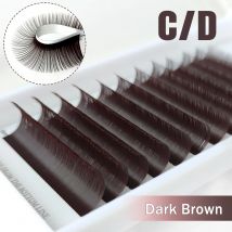 CoMango Dunkelbraune Wimpernverlängerung, farbige Maillard-handgefertigte Wimpern, individuell, hohe Retention, natürliche Zilienfächer