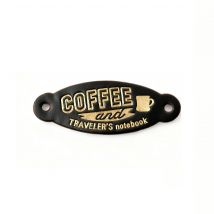 Toppa in pelle per taccuino da viaggio marrone vintage, etichetta con logo bruciato 6x2,3 cm e protezione per bordi, accessorio per diario TN a tema caffè