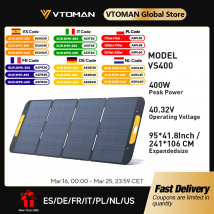 VTOMAN VS400W składane panele słoneczne ogniwo 40,32 V przenośny panel ładowania słonecznego kompletny zestaw do elektrowni turystycznej na świeżym powietrzu