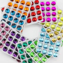 QL Crystal Rivoli Sew On Rhinestones Flatback 2 holes round for Wedding dress DIY Clothes bags shoes accessories