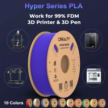 Creality Hyper Filamento PLA 1,75 mm 10 colori Alta fluidità Materiale di stampa 3D ad alta velocità Bobina di estrusione stabile Dimensionale