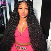 30 40 pollici onda profonda parrucca frontale capelli umani 13x4 parrucca anteriore in pizzo riccio completamente trasparente HD parrucche acqua in pizzo 180 densità brasiliana