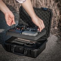 STARTRC Custodia rigida da viaggio portatile a 2 strati con cintura per accessori per fotocamera DJI Action 5 Pro Custodia da trasporto Scatola impermeabile