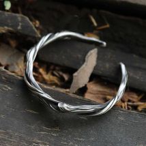 Persönlichkeit Zweig Armreif für Männer Schmuck offene Größe trend ige Silber Armband männlich Holz muster Hand zubehör