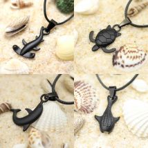 Stilvolle Marine-Manta-Haifisch-Wal-Halskette für Männer, 61 cm, Strand-Surfen, Hals-Accessoires, langer Anhänger-Kragen