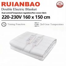 RUIANBAO Coperta Riscaldata Coperta Elettrica Timer Riscaldata Pad Queen 160*150 cm 220 V Doppio Controllo Materasso Termico Letto Riscaldato scaldamani