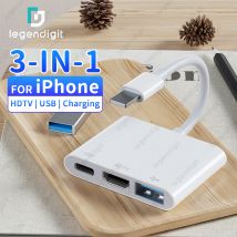 HDTV Adapter 1080P HD Plug&Play OTG Adapter USBA Converter with Charging Port iPhone to HDTV Adapter for Projector/Monitor/TV