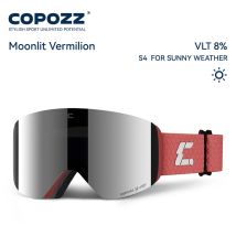 COPOZZ X-edge Series Men Women Double Layers Anti-Fog Ski Goggles Snowmobile Eyewear Snow Snowboard Glasses with Magnetic Lenses