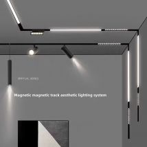 Magnetyczna lampa szynowa Kratka Lampa powodziowa Nowoczesna wbudowana elastyczna oprawa liniowa Reflektor LED DC48V Sufitowa mieszkanie w pomieszczeniu