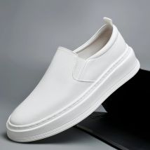 Echtleder-Loafer für Herren, stilvolle Freizeitschuhe mit dicker, höhenvergrößernde Sohle, atmungsaktive Business-Schuhe zum Hineinschlüpfen