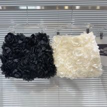 Damen High Street 3D Blumen Minirock Lady Elegant Französischer Stil Hohe Taille Blumen Kurzer Rock