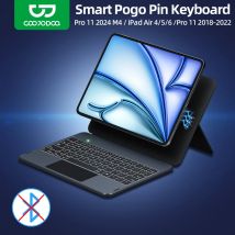 GOOJODOQ Magic Keyboard-Hülle für iPad Pro 11 2024, iPad Air 4 5 6 Smart Pogo Pin, Direktverbindung, Multi-Touch-Trackpad-Tastatur