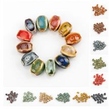 13 #   20 Stück spezielle Keramik-DIY-Perlen, einzigartige Form, verstreute Perlen, bunte Glasurperlen, 13 x 10 mm # A221B
