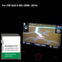 for VW Golf 6 (5K) (2008 -2014) FX V12 RNS 310 WEST Europe Cover Norway Austria UK EN Sat Naving GPS SD Card