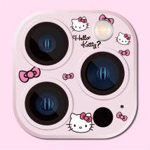 Metal Camera Protector For iPhone 16 Pro Max 15Pro 14Plus 13Mini 12 11 Back Lens Tempered Glass Cover Protective Hello Kitty