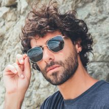 ZENOTTIC Modische, sechseckige, geometrische, polarisierte Sonnenbrille für Männer und Frauen, Polygon-Metallschirm, Piloten-Sonnenbrille, ZS1203