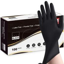 20/50/100 Stück schwarze Einweg-Nitrilhandschuhe, strukturierter Griff, industrielle Sicherheits-Arbeitshandschuhe zum Reinigen von Tattoo-Mechanik-Handschuhen