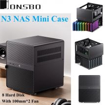 Custodia JONSBO N3 Mini NAS Scheda madre M-ATX/ITX struttura divisoria con finiture in legno di noce 6 dischi rigidi grandi e 2 piccoli CUSTODIA DA GIOCO per PC