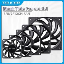TEUCER Ultradünner Lüfter, 60 x 60 x 10 mm, 12 V, großes Luftvolumen, Computergehäuselüfter, 6/7/8/9/12 cm Lüfter, PC, Computer, CPU-System, Kühlkörper