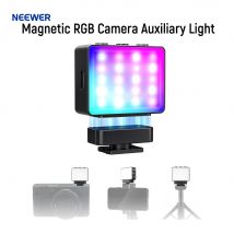 NEEWER Basics Magnetic RGB Camera Auxiliary Light, 1.5W Plastic Small Cold Shoe LED Panel Video Photo Fill Lighting