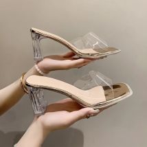 Sommer Frauen Pumpen Sandalen PVC Gelee Hausschuhe Offene spitze High Heels Frauen Transparent Plexiglas Hausschuhe Schuhe Ferse Klar Sandalen