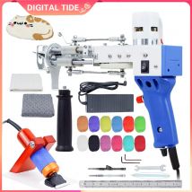 2-in-1-Tufting-Pistolen-Set, elektrische Tupffing-Pistole, 7–21 mm Tufting-Pistole, mit Wollgarn und Tufting-Leinwand, Trimmer für Anfänger