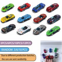 Zufällige 3/6/10/12 Legierung Auto Modell Metall ABS Simulation Sport Rennwagen Kinder Spielzeug für Jungen Druckguss Spielen mit einem großen Auto Geschenk