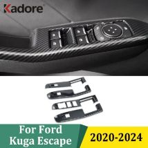 Für Ford Kuga Escape 2020-2024 Carbon-Faser Fensterheber-Schalterabdeckung Türarmlehnen-Verkleidung Auto-Innenausstattung Zubehör