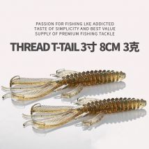 10 sztuk silikonowa miękka przynęta przynęta na homara 8cm zapadnięta krewetka obrotowy podwójny ogon wędkarstwo morskie akcesoria wędkarskie na świeżym powietrzu