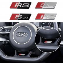 2/5/10 Stück 3D Aluminium Auto Lenkrad SLINE RS Emblem Dekorationsaufkleber für Audi A4 A3 A5 A6 A7 A8 Q3 Q5 Q7 Auto-Zubehör