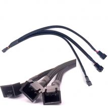12V 3 Pin Fan PWM 1 to 3 way Power supply Extension Cable Y Splitter Port Multiplier Computer Motherboard Cooling 22AWG wire