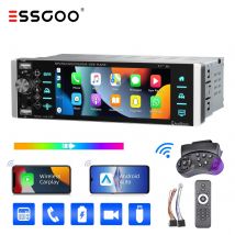ESSGOO Single 1 DIN Autoradio Wireless Carplay Android Auto 5 Zoll HD Touchscreen Bluetooth USB AUX-IN TF FM MP5-Player