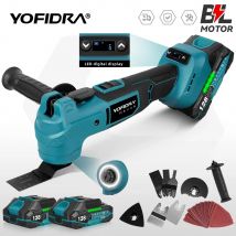 YOFIDRA 1000 W bürstenloses elektrisches oszillierendes Multitool AI Speed Control Akku-Holzbearbeitungs-Elektrowerkzeug für Makita-Akku-Pin