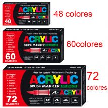 Rotuladores de pintura acrílica de 48 - 72 colores, regalos de cumpleaños para niños, lienzo para bebidas, Piedra
