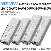 IP67 Wodoodporny zasilacz impulsowy LPV 200W 250W 300W 350W 400W AC/DC 12V 24V 36V 48V Sterownik LED stałego napięcia CCCV SMPS