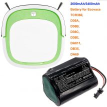 OrangeYu 2600mAh/3400mAh Vacuum Battery ZJ1450 DA60-Darfon for Ecova TCR360, D36A, D36B,D36C,D36E,