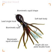 【M】 Oktopus-Angelköder, 19 g, Doppelhaken, künstliche Silikon-Weichköder, Triple Jig, sinkende Oktopus-Swimbaits für Barschforellen-Shad