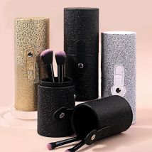1PCS high-end-mode PU leder make-up pinsel lagerung eimer Staubdicht und wasserdicht desktop zylinder make-up lagerung werkzeuge