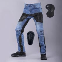 Pantaloni da moto da uomo all'aperto Equipaggiamento protettivo Equitazione Touring Pantaloni da moto blu neri Ginocchiere per fianchi Motocross Moto Jeans